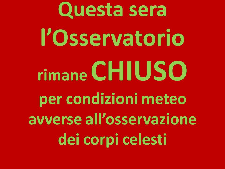 Chiusura Osservatorio